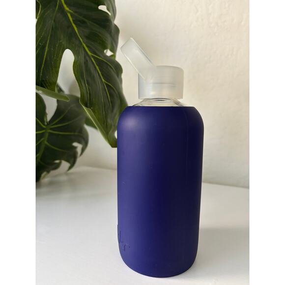 BKR Boss Opaque Purple Navy Blue 16 Oz Glass Water Bottle Silicone Sleeve - Picture 3 of 9